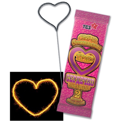 Сердечко Бенгальские огни фигурные купить в Беломорске | belomorsk.salutsklad.ru